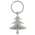 Custom Christmas Tree Keychain with Jingling Bell - Silver with green Front view
