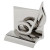 Custom Chrome Metal Business Card Holder - Music Note - Silver Angle view