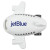 Custom Airplane 4-Port USB Hub - White with blue with black - Flying view