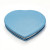 Custom Pu Leather Heart Compact Mirror - Blue Front view