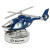 Custom Helicopter Clock - Blue/Silver 
