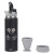 Custom NAYAD Crusade 28 oz Stainless Steel Double-Wall Bottle with Hidden Cup - Black Open View  