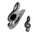 Custom Treble Clef Magnetic Clip - Black with silver Front View 