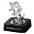 Custom Heart Magnetic Sculpture Block - Black with silver - Side view
