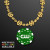 Custom Gold Money Beads with Green Poker Chip Medallion (NO-Light)