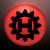 Custom Red LED Frosted Circle Badge with Safety Pin