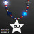 Custom Red White & Blue Light Up Star Beads with Star Medallion - Red with blue