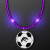 Purple LED Bead Necklace with Soccer Ball Medallion - Purple