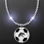 Custom Silver LED Bead Necklace with Soccer Ball Medallion - Silver