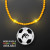Custom Yellow LED Bead Necklace with Soccer Ball Medallion - Yellow