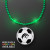 Custom Green LED Bead Necklace with Soccer Ball Medallion - Green