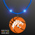 Custom Still-Light Blue Beads With Basketball Medallion - Blue