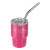Custom Mini Belmont 3 oz Double-Wall Stainless Steel Tumbler with Straw - Pink