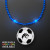 Custom Blue LED Bead Necklace with Soccer Ball Medallion - Blue