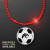 Custom Red LED Bead Necklace with Soccer Ball Medallion - Red