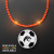 Custom Orange LED Bead Necklace with Soccer Ball Medallion - Orange