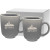 Custom 17 oz. Etched Comfort Collection Bistro Mug Gift Set - Soft Gray