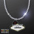 Custom Silver LED Bead Necklace with Las Vegas Medallion
