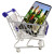 Custom Mini Shopping Cart - Blue/silver In Use