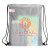 Custom Pearl Soft-Touch Drawstring Bag - Black Front View 