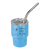 Custom Mini Belmont 3 oz Double-Wall Stainless Steel Tumbler with Straw - Light blue