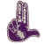 Custom 18" Double Finger Foam Mitt - Purple