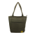Custom Otaria Puffy Recycled Tote Bag With Engraved Leather Patch -  Olive green