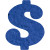 Custom Plantable Pin - Royal blue Dollar sign