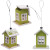 Custom Metal Bird Feeder - Green with white roof and trim