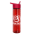 Custom Slim Fit Water Bottles Flip Straw Lid - Transparent Red bottle, Red lid