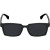 Custom Ashley Recycled Square Sunglasses - Black front view