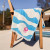 Custom Wavy Stripes Double Faced Peshtemal Towel - Embroidered - Lifestyle view