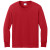 Custom Port & Company Youth Long Sleeve Core Cotton Tee - Red