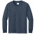 Custom Port & Company Youth Long Sleeve Core Cotton Tee - Heather Navy