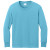 Custom Port & Company Youth Long Sleeve Core Cotton Tee - Aquatic Blue