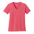 Custom Port & Company Full Color Women's Core Cotton V-Neck Tee - Coral