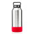 Custom 32 oz Growler Bottle w/Silicone Bowl - Red