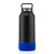 Custom 32 oz Growler Bottle w/Silicone Bowl - Black/Royal Blue 