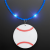 Custom Still-Light Blue Beads With Baseball Medallion - Back View 