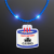 Custom Steady LED Blue Beads with Cake Medallion, No-Flash Necklace