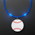 Custom Blue LED Bead Necklace with Baseball Medallion - Front View 