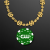 Custom Gold Money Beads with Green Poker Chip Medallion (NO-Light)