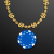 Custom Gold Money Beads with Blue Poker Chip Medallion (NO-Light) - Front View 