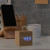 Custom Blue LED Cube Alarm Clock with USB - Lifestyle View 