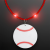 Custom Still-Light Red Beads With Baseball Medallion - Front View 