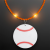 Custom Still-Light Orange Beads With Baseball Medallion - Front View 