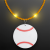 Custom Still-Light Yellow Beads With Baseball Medallion - Front View 