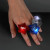 Custom LED Assorted Red , White & Blue Star Bling Rings - In Use 