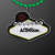 Custom Imprintable Vegas Sign Medallion with Green Beaded Necklace 