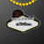 Custom Imprintable Vegas Sign Medallion with Yellow Beaded Necklace